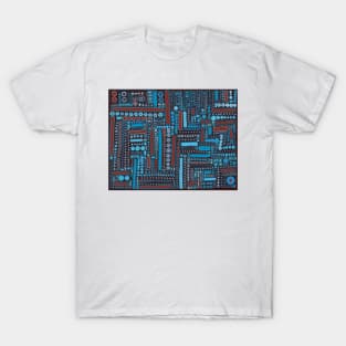 Copy of Wacky Maze - Aqua, Robin&amp;#39;s Egg Blue, Turquoise, and Brown T-Shirt